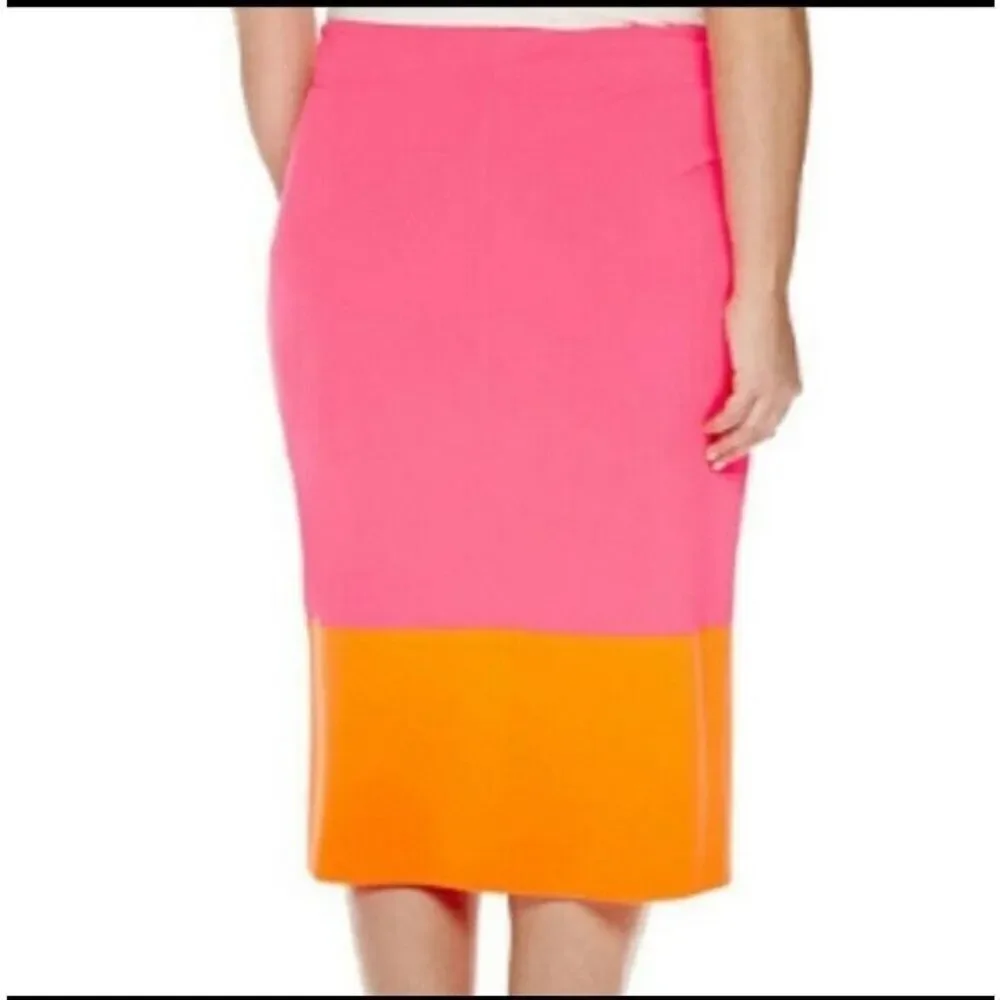 Womens  PLUS Orange And Pink Pencil Skirt sz 22